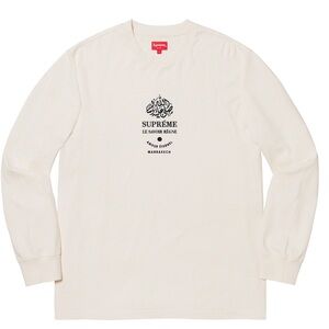 SUPREME Natural Beige and Black Marrakech Long Sleeve Top 100% Cotton Size L
